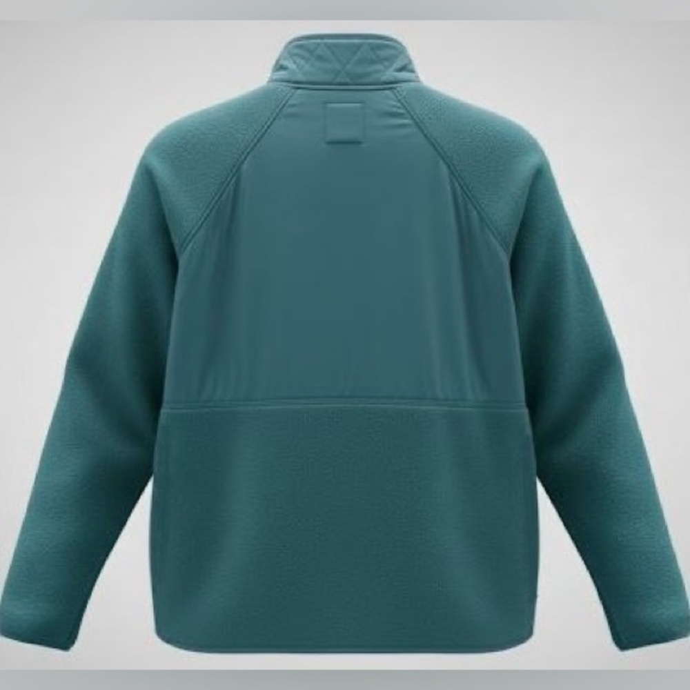 🔥🔥🔥NWT GapFit Quilted Hybrid Fleece Snap-Front Jacket - Dark Teal - - Picture 3 of 6